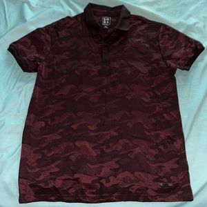 Polo burgundy camouflage shirt short sleeve